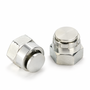 Chrome Hex Fasteners on White 9J JIC FEMALE 74" SEAT PLUG