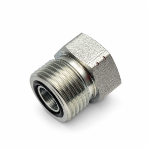 Metal Hydraulic Fitting on White 4F ORFS MALE O-RING PLUG