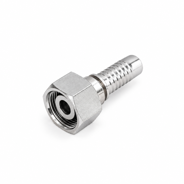 Polished Hydraulic Hose Fitting METRIC FEMALE 24°CONE O-RING L.T.