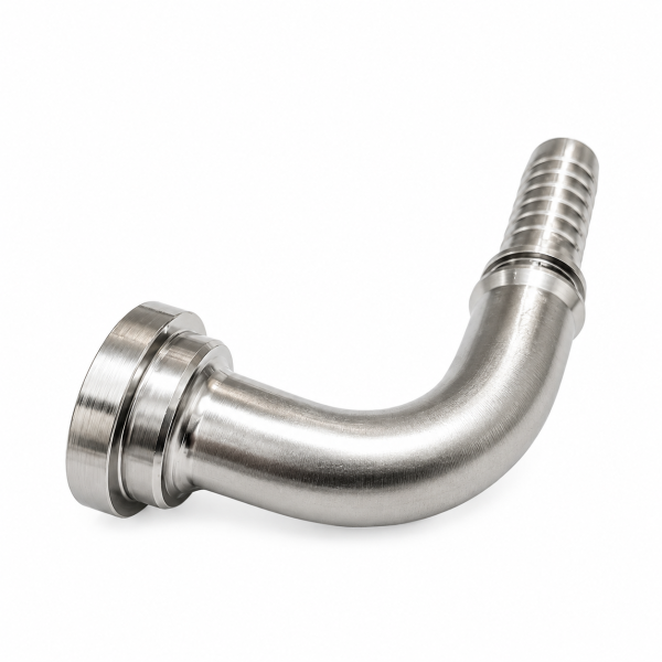 Stainless Steel Banjo Elbow Fitting 90° SAE Flange 3000 PSI / Code 61 Flange 90°Bent Fitting